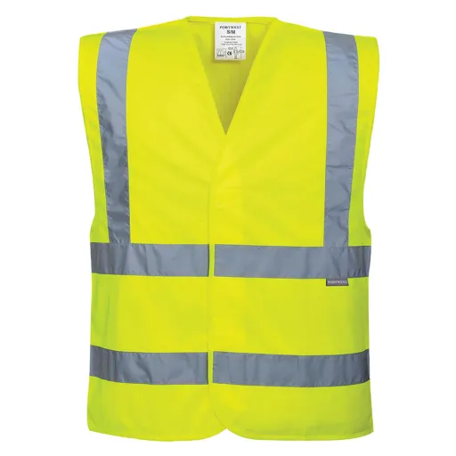 Portwest Two Band and Brace Class 2 Hi Vis Waistcoat - Yellow, 4XL / 5XL