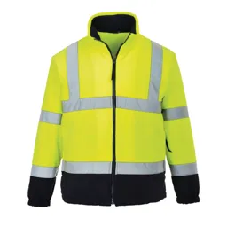 Portwest 2 Tone Hi Vis Fleece Jacket - Yellow / Navy, XL