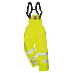 Biz Flame Hi Vis Flame Resistant Rain Unlined Trousers - Yellow, M