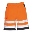 Portwest Mens Class 1 Hi Vis Poly Cotton Shorts - Orange / Navy, L