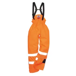 Biz Flame Hi Vis Flame Resistant Rain Lined Trousers - Orange, L