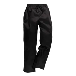Portwest C070 Drawstring Chef Trousers - Black, Small, 31"