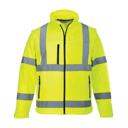 Portwest 2 in 1 Waterproof Hi Vis Softshell Jacket - Yellow, S