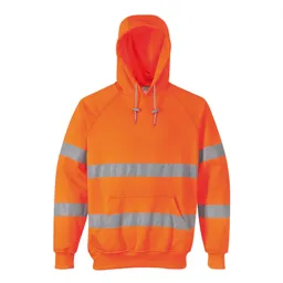 Portwest Class 3 Hi Vis Hooded Sweatshirt - Orange, M