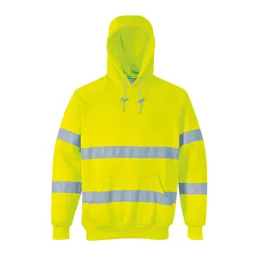 Portwest Class 3 Hi Vis Hooded Sweatshirt - Yellow, L