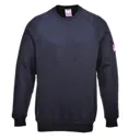 Modaflame Mens Flame Resistant Antistatic Long Sleeve Sweatshirt - Navy, S