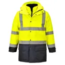 Oxford Weave 300D Class 3 Hi Vis 5-in1 Executive Jacket - Yellow / Navy, L
