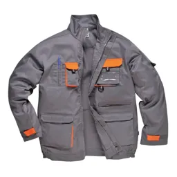Portwest Mens Texo Contrast Work Jacket - Grey, XL