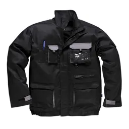 Portwest Mens Texo Contrast Work Jacket - Black, S