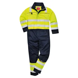 Biz Flame Hi Vis Multi-Norm Flame Resistant Coverall - Yellow / Navy, L