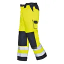 Portwest Lyon Hi Vis Work Trousers - Yellow / Navy, Medium, 32"