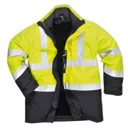Biz Flame Hi Vis Flame Resistant Rain Multi Protection Jacket - Yellow / Navy, L