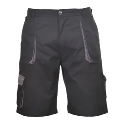 Portwest Mens Texo Contrast Work Shorts - Black, XL