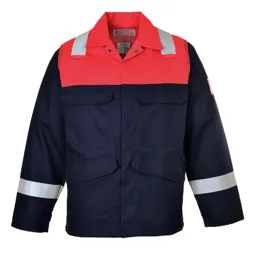 Biz Flame Mens Flame Resistant Plus Jacket - Navy, 3XL