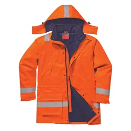 Biz Flame Mens Flame Resistant Antistatic Winter Jacket - Orange, XL