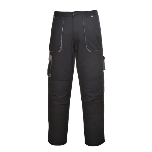 Portwest TX16 Contrast Lined Trousers - Black, M