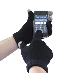 Portwest Touchscreen Knit Gloves - Black, L / XL