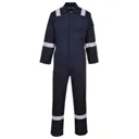 Biz Flame Mens Flame Resistant Super Lightweight Antistatic Coverall - Navy Blue, Extra Small, 32"