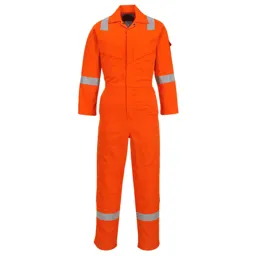 Biz Flame Mens Flame Resistant Lightweight Antistatic Coverall - Orange, Extra Small, 32"