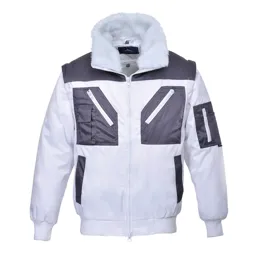 Portwest PJ20 Pilot Jacket 2 Tone - White, M