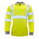 Modaflame Mens Flame Resistant Hi Vis Polo Shirt Long Sleeve - Yellow, 3XL