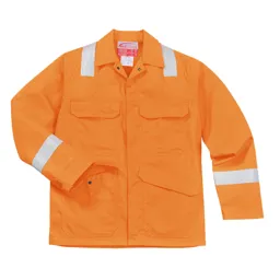 Biz Flame Mens Flame Resistant Jacket - Orange, XL