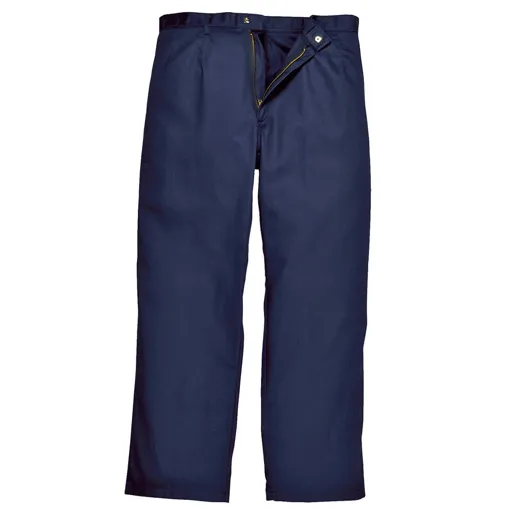 Biz Weld Mens Flame Resistant Trousers - Navy Blue, Small, 32"