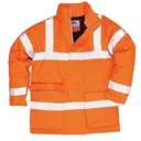Biz Flame Hi Vis Flame Resistant Rain Jacket - Orange, 4XL