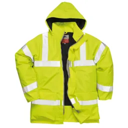 Biz Flame Hi Vis Flame Resistant Rain Jacket - Yellow, 4XL