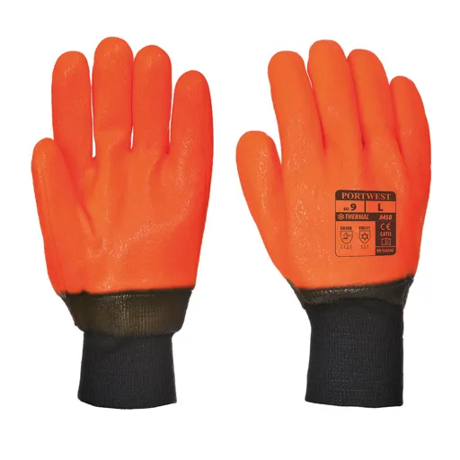 Portwest Weatherproof Thermal Hi Vis Gloves - Orange, XL