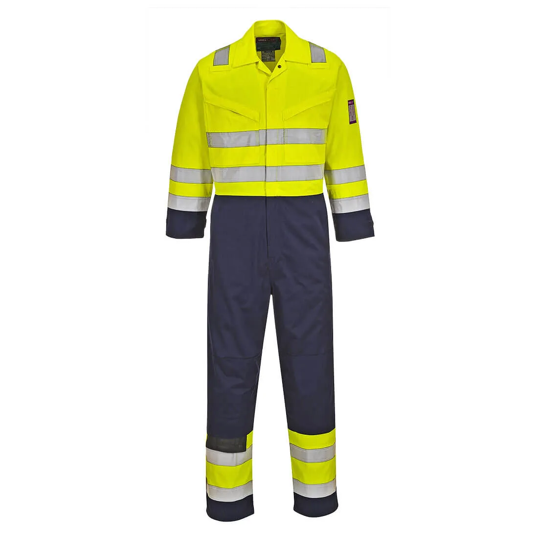 Modaflame Flame Resistant Hi Vis Overall - Yellow / Navy, 4XL, 32"