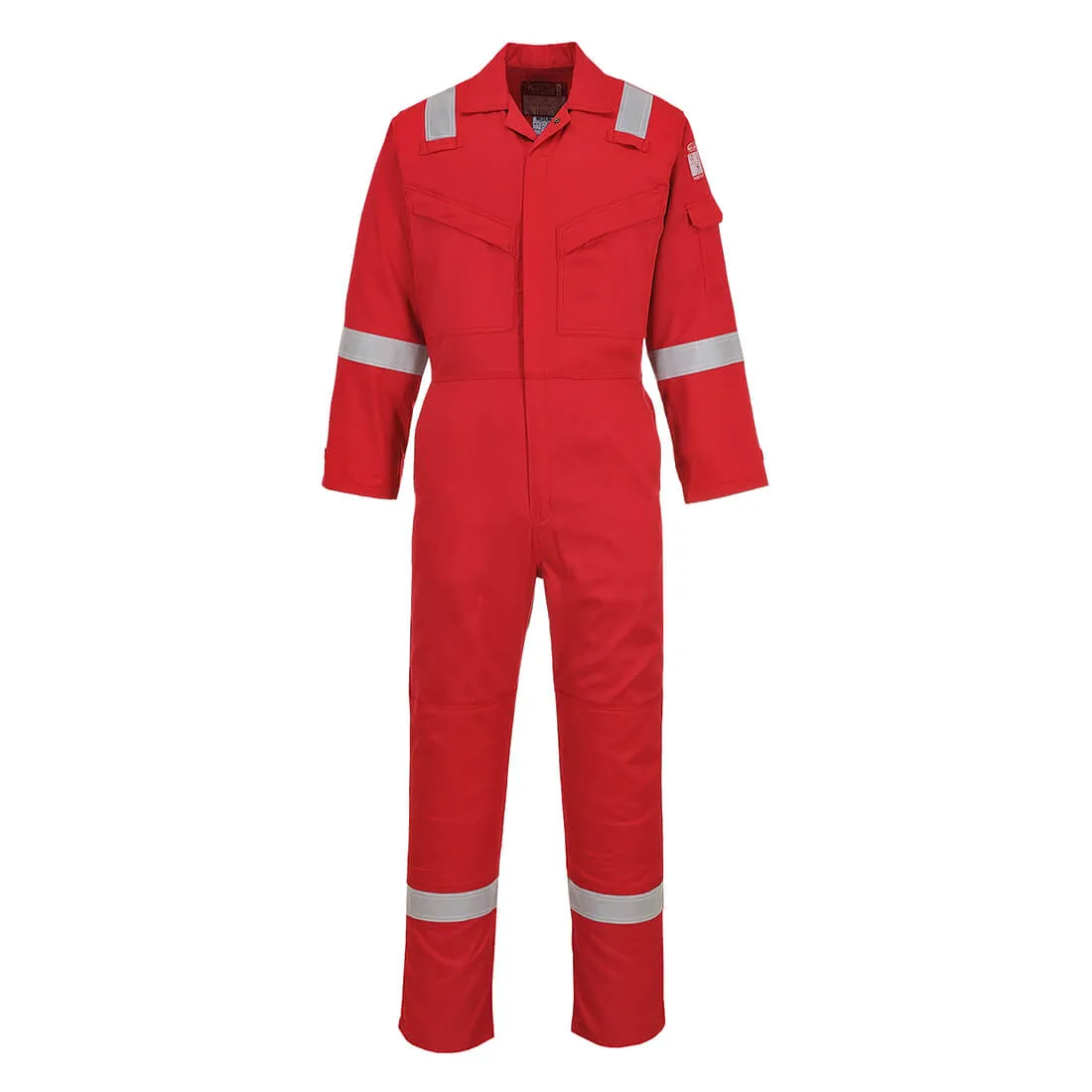 Biz Flame Mens Flame Resistant Super Lightweight Antistatic Coverall - Red, Large, 32"