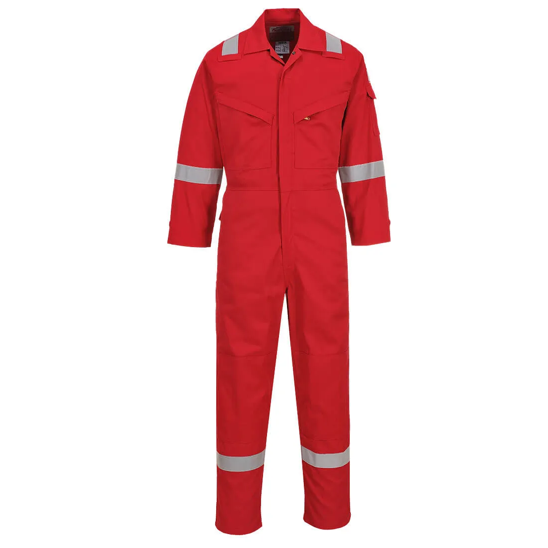 Biz Flame Mens Flame Resistant Lightweight Antistatic Coverall - Red, Small, 32"