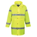 Portwest Hi Vis Long Rain Coat - Yellow, S