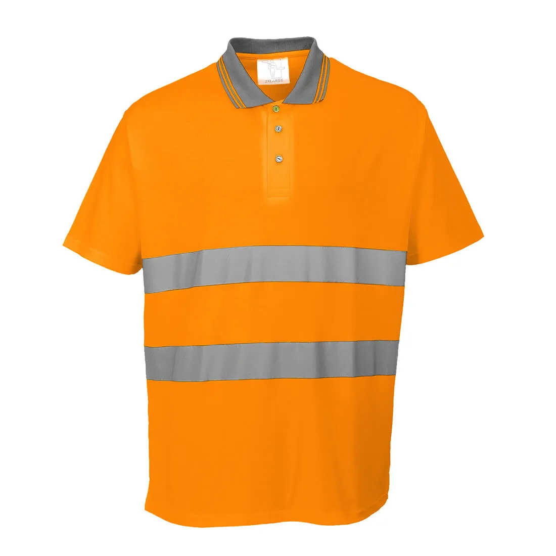 Portwest Mens Class 2 Hi Vis Cotton Comfort Polo Shirt - Orange, 2XL