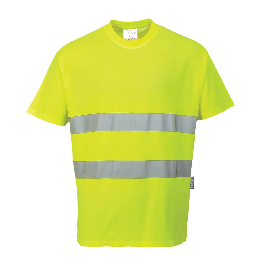 Hi Viz Mens Class 2 Cotton Comfort T Shirt - Yellow, XL