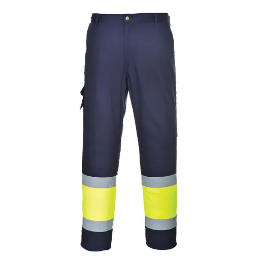Portwest Hi Vis Two Tone Combat Trousers - Yellow / Navy, Large, 32"