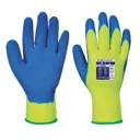 Portwest Latex Grip Gloves for Cold Conditions - Yellow / Blue, L