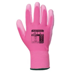 Portwest PU Palm General Handling Grip Gloves - Pink, S