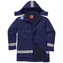 Biz Flame Mens Flame Resistant Antistatic Winter Jacket - Navy, S