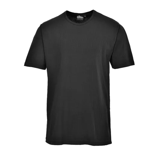 Portwest Thermal Short Sleeve T Shirt - Black, L