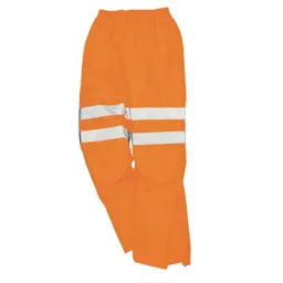 Oxford Weave 300D Class 2 Breathable Hi Vis Breathable Trousers - Orange, XS