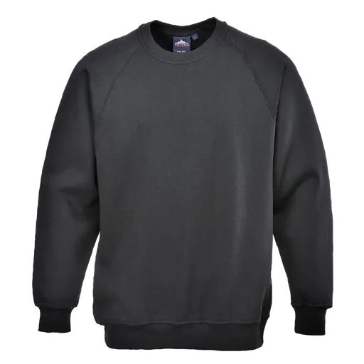Portwest Mens Roma Sweatshirt - Black, XS
