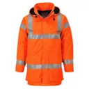 Biz Flame Hi Vis Flame Resistant Rain Multi Lite Jacket - Orange, XL