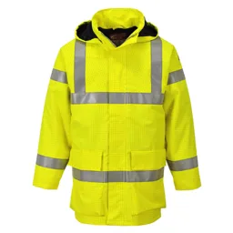 Biz Flame Hi Vis Flame Resistant Rain Multi Lite Jacket - Yellow, 2XL