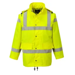 Oxford Weave 300D Class 3 Breathable Hi Vis Jacket - Yellow, M