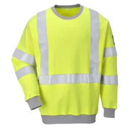 Modaflame Mens Flame Resistant Hi Vis Sweatshirt - Yellow, L