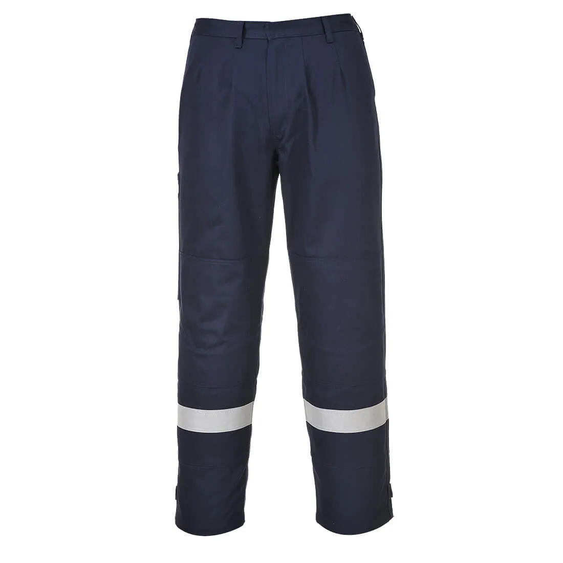 Biz Flame Plus Mens Flame Resistant Trousers - Navy Blue, Large, 32"