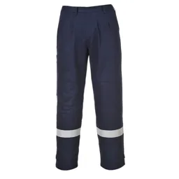 Biz Flame Plus Mens Flame Resistant Trousers - Navy Blue, Medium, 32"