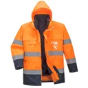 Portwest Lite 3 in 1 Hi Vis Jacket and Detachable Fleece - Orange / Navy, 2XL